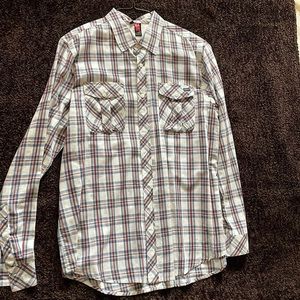 Men’s long sleeve plaid RVCA shirt